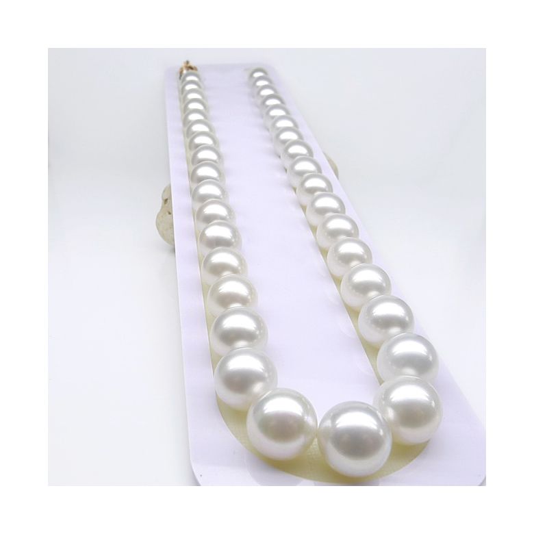 Collana perle d'Australia bianche - 11/13mm - AAA oro giallo - 4