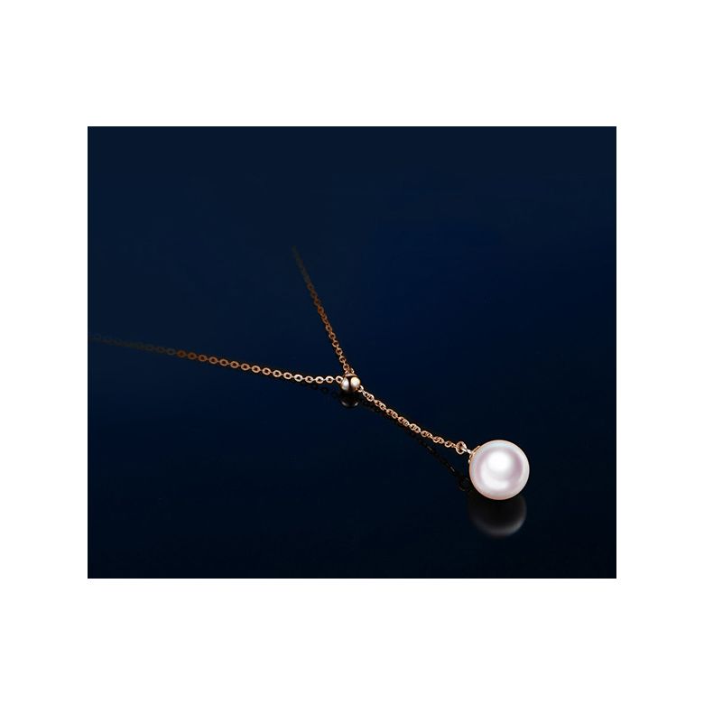 Collana con Ciondolo Sado- Oro Rosa e Perla Akoya Bianca - 8