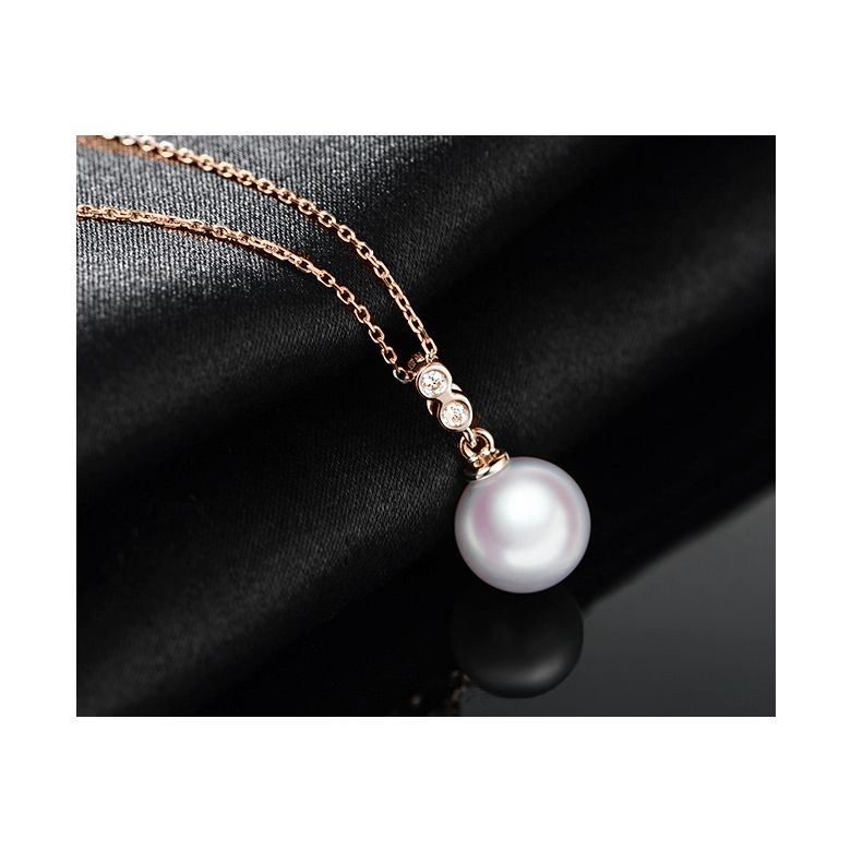 Ciondolo Dozen - Oro Rosa, Diamanti e Perla Akoya - 2