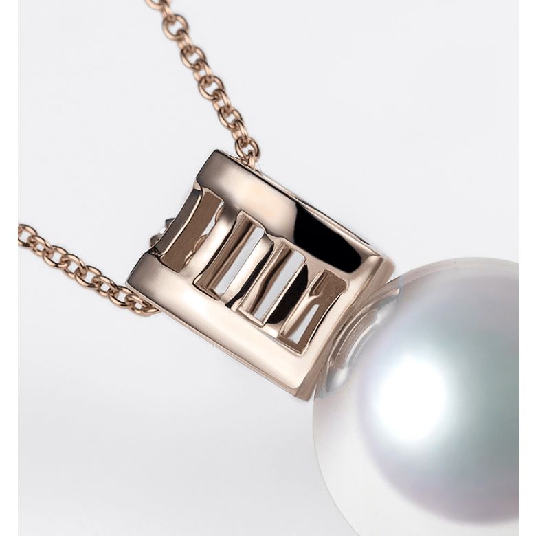 Ciondolo Mikiko - Oro Rosa 18k, Diamanti e Perla Akoya - 4