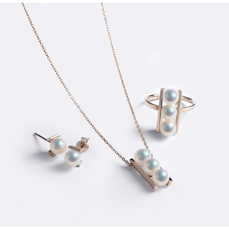 Ciondolo Takana - Oro Rosa 18kt e Perle Akoya - 3