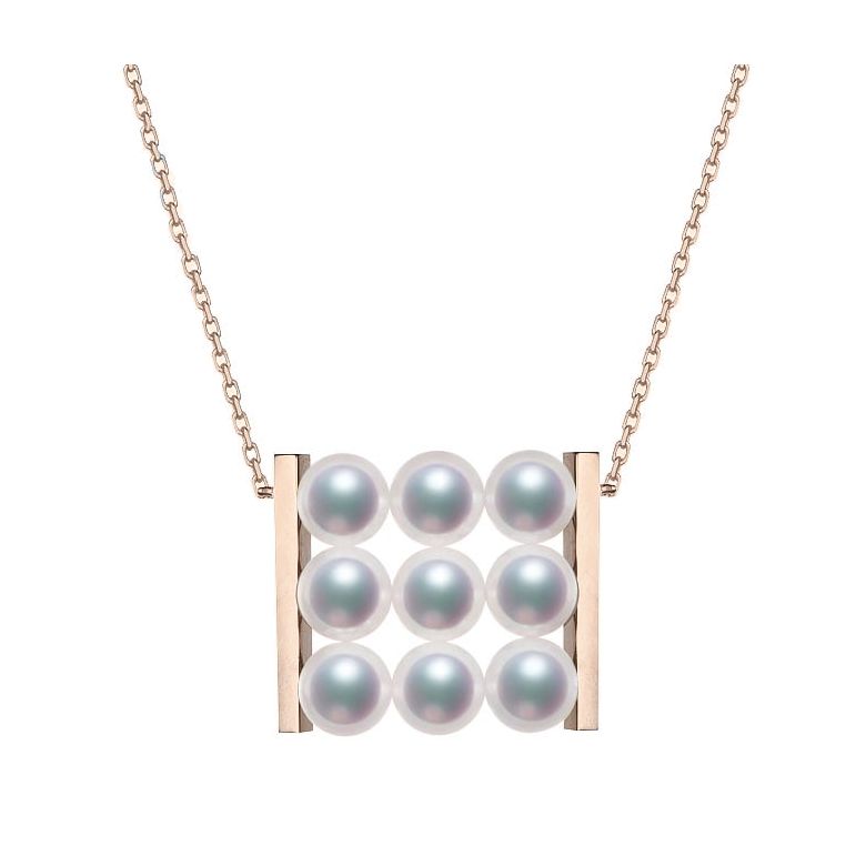 Ciondolo Tezuka - Oro Rosa 18kt e Perle Akoya - 1