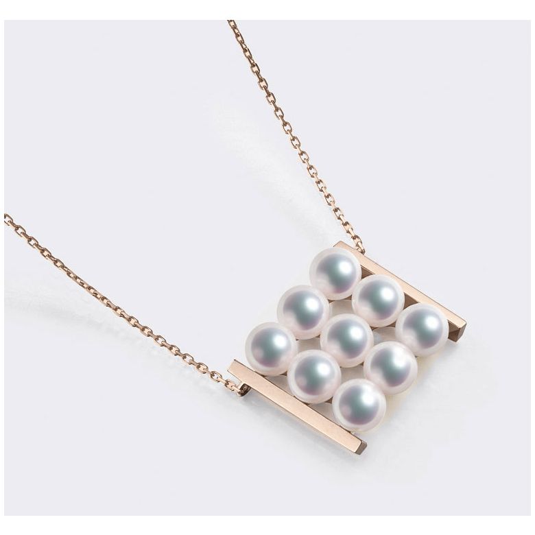 Ciondolo Tezuka - Oro Rosa 18kt e Perle Akoya - 5