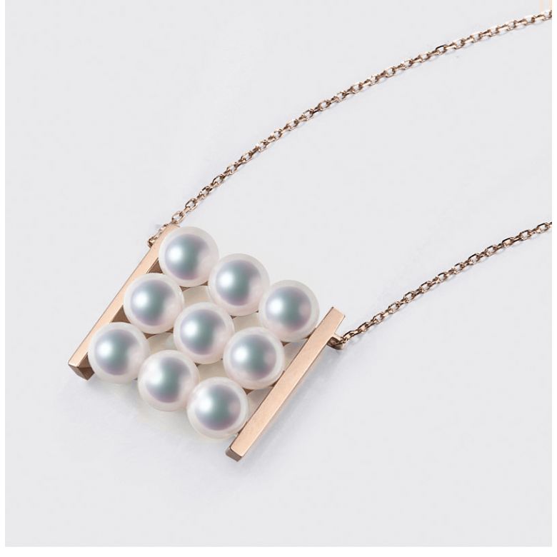 Ciondolo Tezuka - Oro Rosa 18kt e Perle Akoya - 6