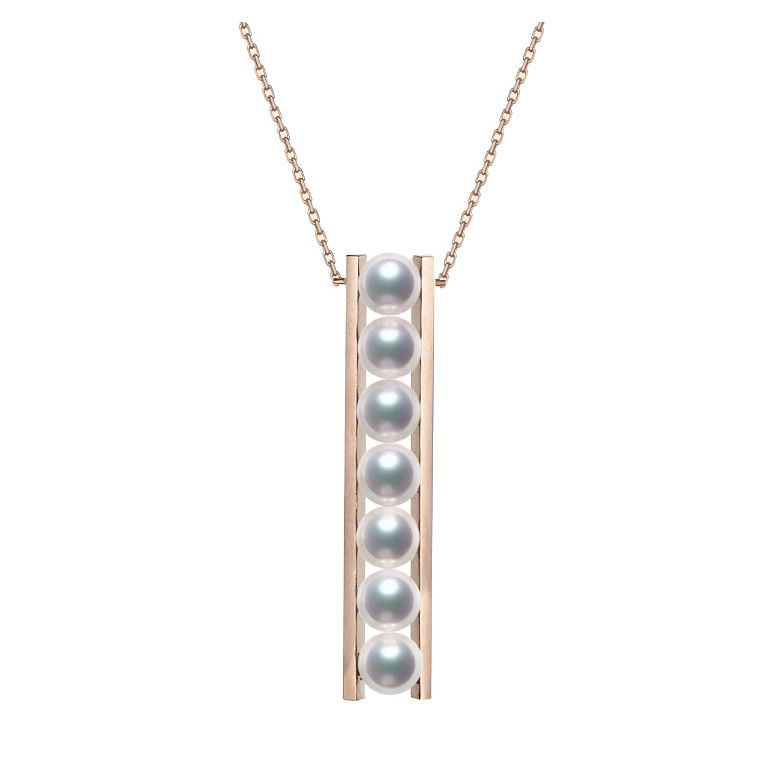Ciondolo Tsukushi - Oro Rosa 18k e Perle Akoya - 1