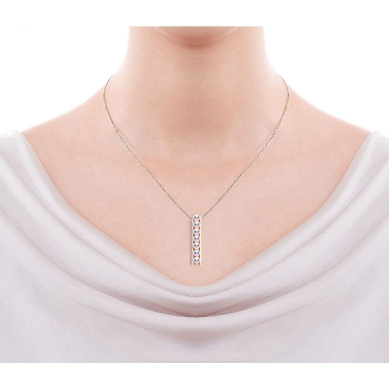 Ciondolo Tsukushi - Oro Rosa 18k e Perle Akoya - 3