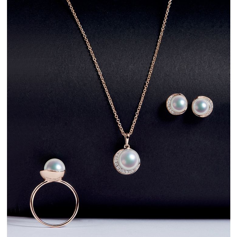 Ciondolo Hinata - Oro Rosa 18kt e Perla Akoya - 4