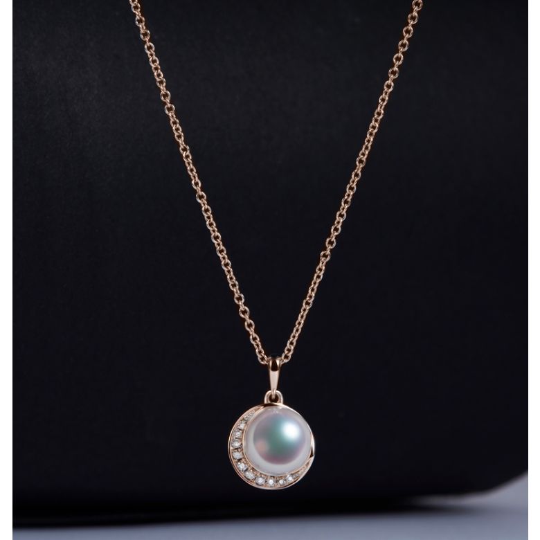 Ciondolo Hinata - Oro Rosa 18kt e Perla Akoya - 5
