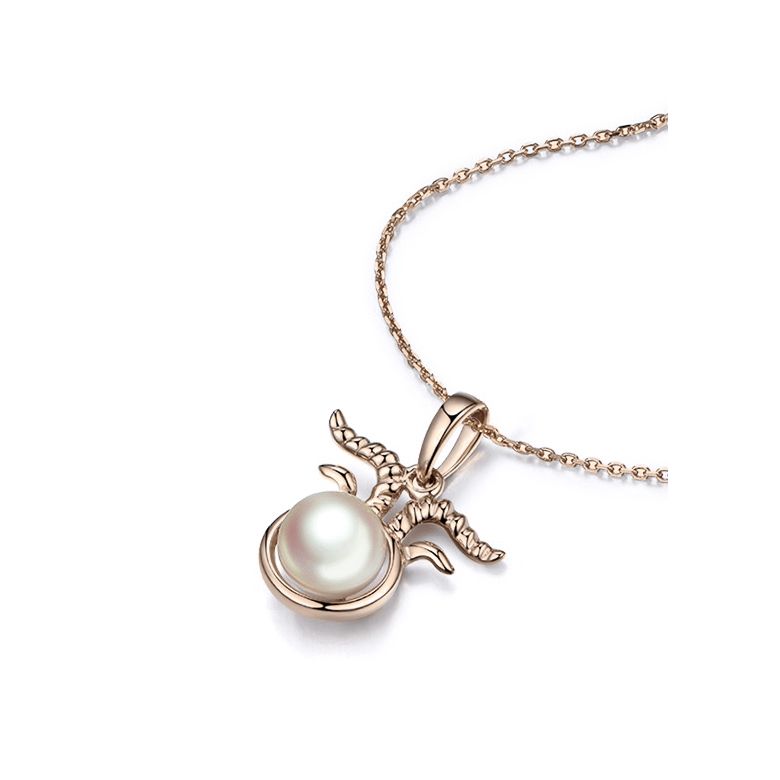 Ciondolo Zodiakku - Oro Rosa e Perla Akoya Bianca - 2