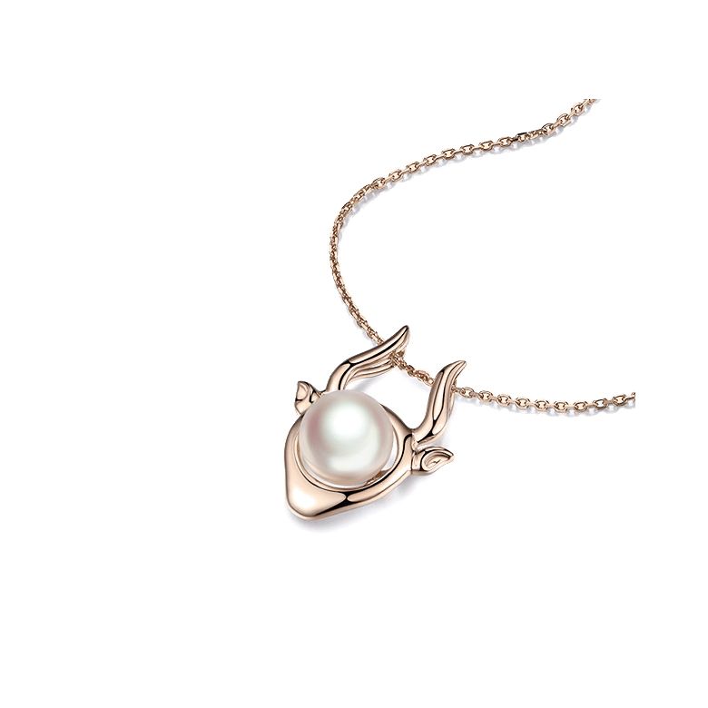 Ciondolo Zodiakku - Oro Rosa e Perla Akoya Bianca - 6