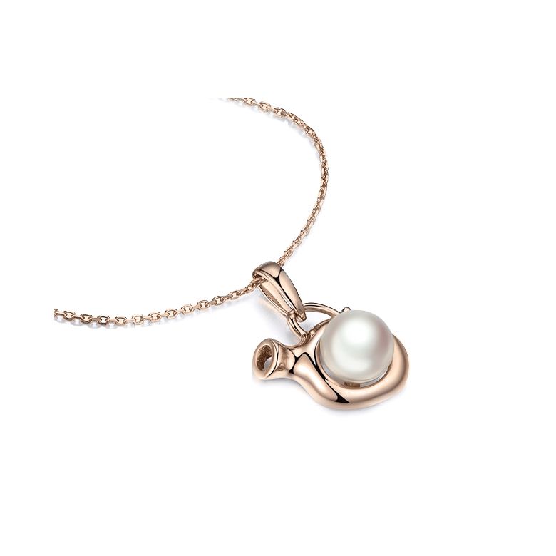 Ciondolo Zodiakku - Oro Rosa e Perla Akoya Bianca - 7