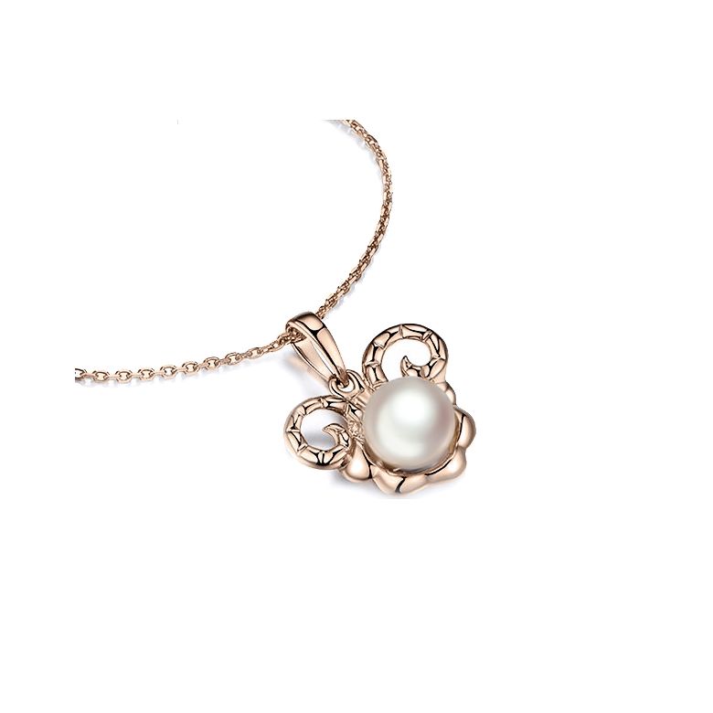 Ciondolo Zodiakku - Oro Rosa e Perla Akoya Bianca - 14