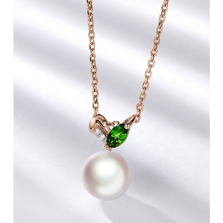 Ciondolo Péridoshima Mon Amour - Oro Rosa, Diamanti e Perla Akoya - 3