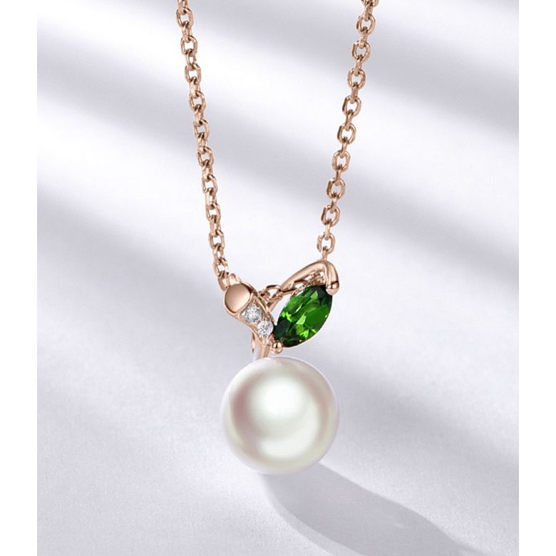Ciondolo Péridoshima Mon Amour - Oro Rosa, Diamanti e Perla Akoya - 6