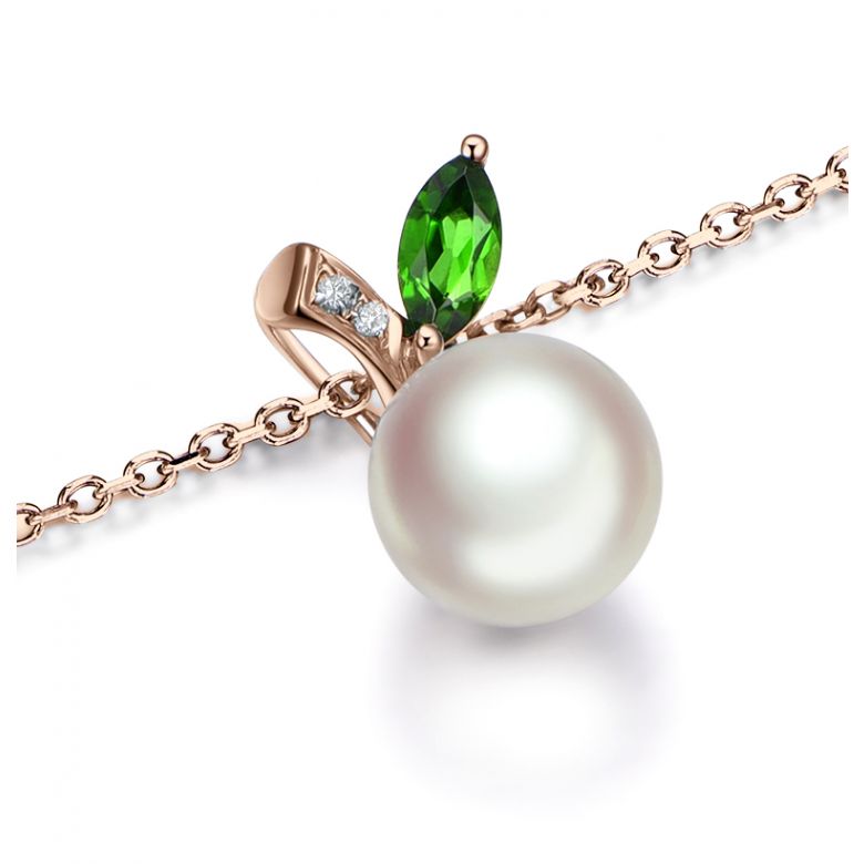 Ciondolo Péridoshima Mon Amour - Oro Rosa, Diamanti e Perla Akoya - 7
