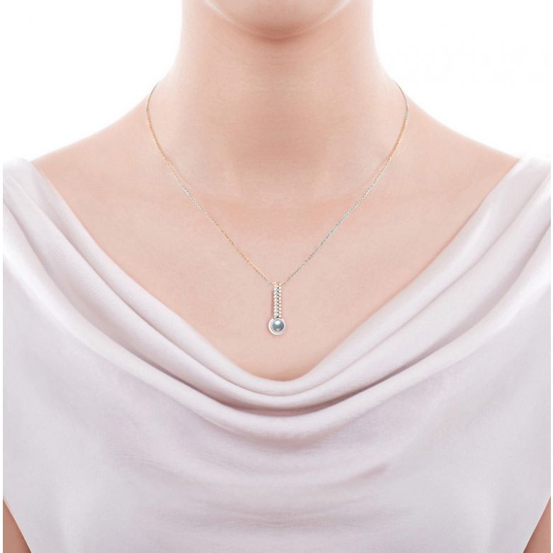 Ciondolo Hatsune Miku - Oro Rosa 18kt, Diamanti e Perla Akoya - 2