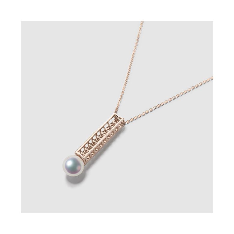 Ciondolo Hatsune Miku - Oro Rosa 18kt, Diamanti e Perla Akoya - 6