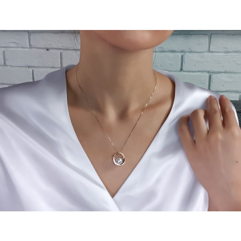 Ciondolo Himiko - Oro Rosa 18kt e Perla Akoya - 7