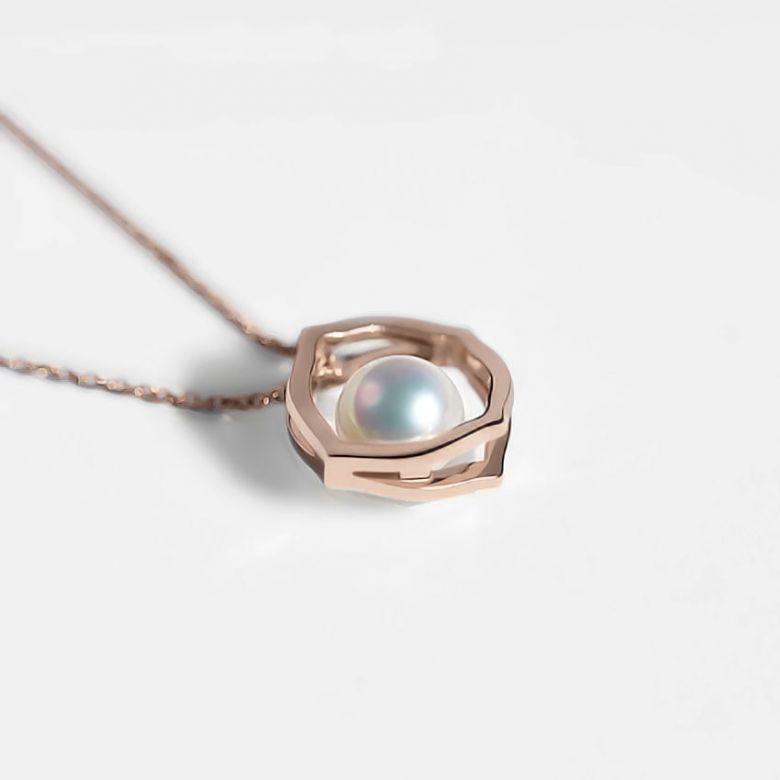 Ciondolo Coco - Oro Rosa 18kt e Perla Akoya - 3