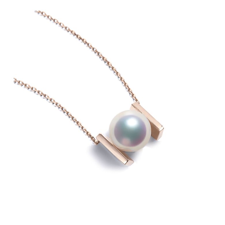 Ciondolo Otohiko. Una Creazione Originale con la sua Perla Akoya I Gemperles oro rosa - 3