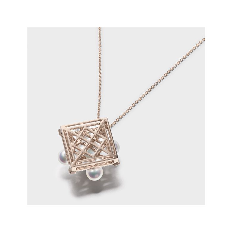 Ciondolo Voyage stellaire I Perla Akoya Oro rosa Diamanti - 9