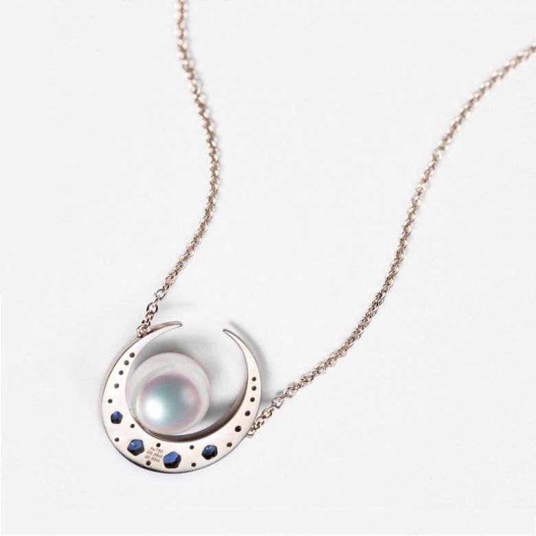 Ciondolo Mikadzuki - Perla Akoya Bianca & Oro Rosa 18kt - 5