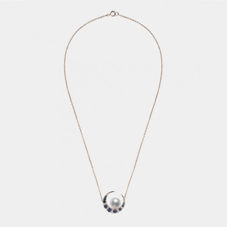 Ciondolo Mikadzuki - Perla Akoya Bianca & Oro Rosa 18kt - 4