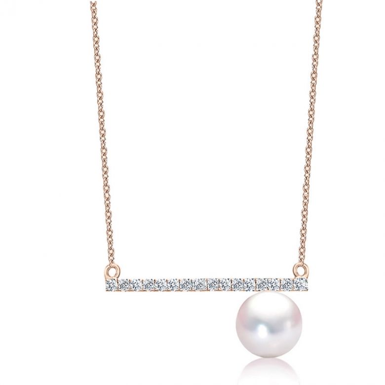 Collana Ciondolo Réflexion - Oro Rosa, Diamanti & Perle Akoya - 2