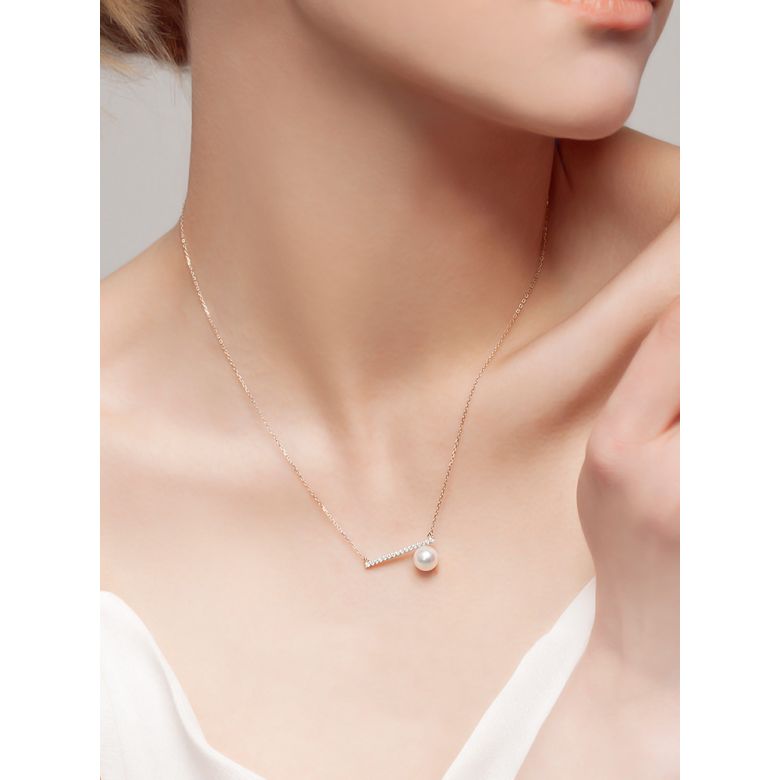 Collana Ciondolo Réflexion - Oro Rosa, Diamanti & Perle Akoya - 6