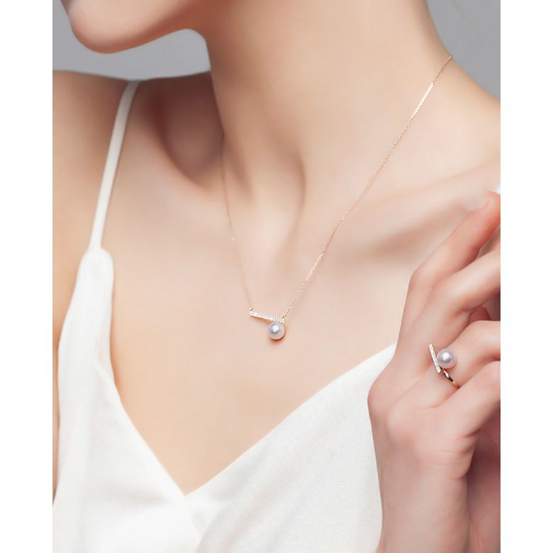 Collana Ciondolo Réflexion - Oro Rosa, Diamanti & Perle Akoya - 7