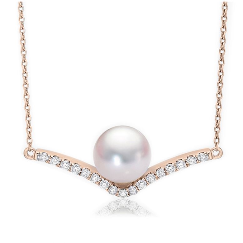 Collana Ciondolo Réflexion - Oro Rosa, Diamanti & Perle Akoya - 1