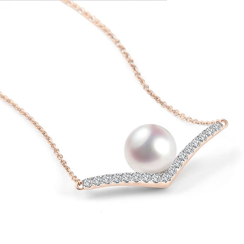 Collana Ciondolo Réflexion - Oro Rosa, Diamanti & Perle Akoya - 4