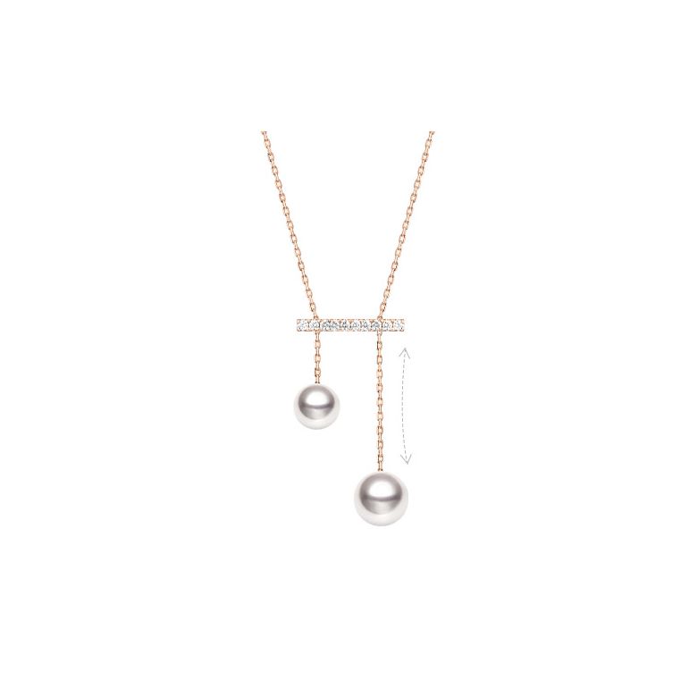 Ciondolo Nota Musicale - Oro Rosa, Diamanti & Perle Akoya - 3