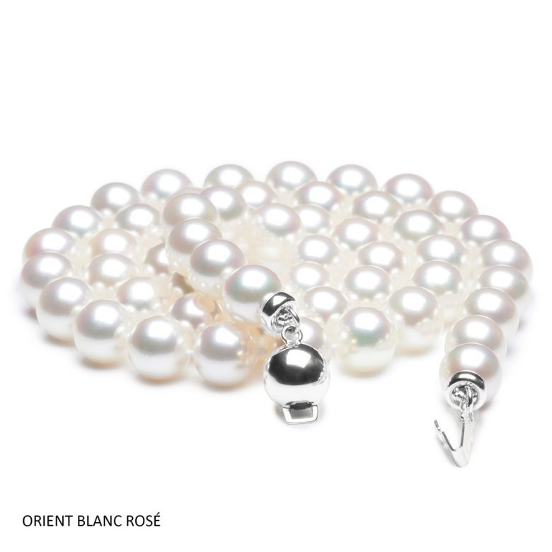 Collana Akira - Perle Bianche Akoya Giapponesi 6.5/7mm oro bianco - 2