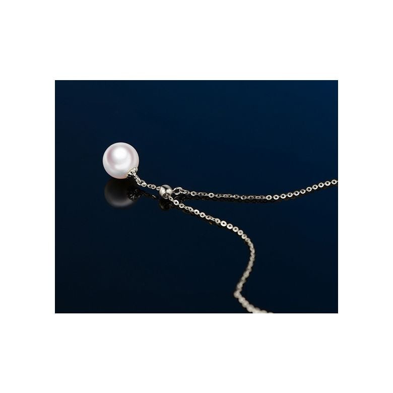 Collana con Ciondolo Sado- Oro Bianco e Perla Akoya Bianca - 6