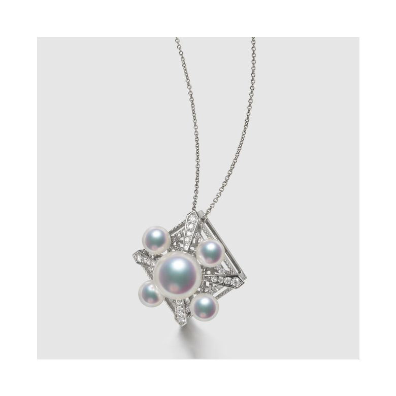 Ciondolo Voyage stellaire I Perla Akoya Oro bianco Diamanti - 7