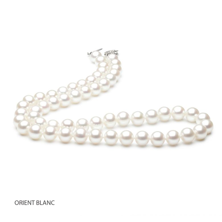 Collana Oesia  - Perle d'Acqua Dolce Bianche - 6.5/7mm, AAA oro bianco - 3