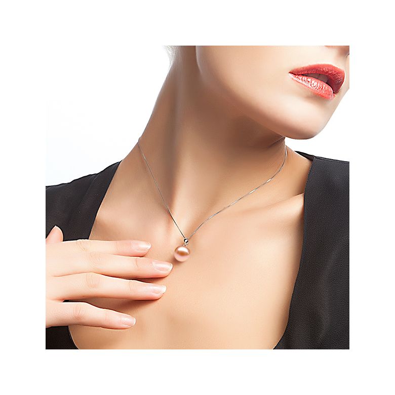 Ciondolo Incantation- Oro Bianco 18kt e Perla d'Acqua Dolce Rosa - 2