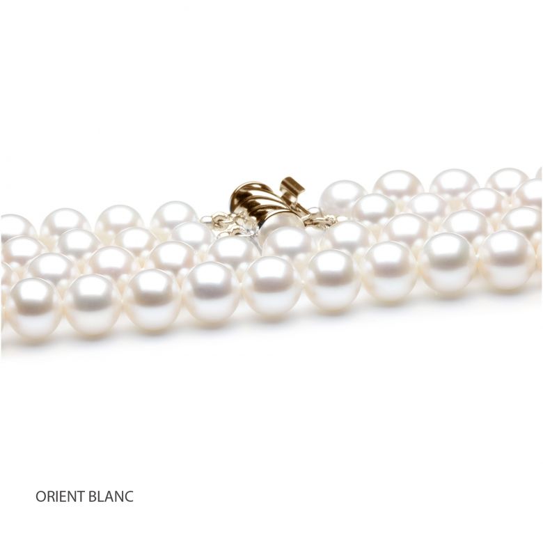 Collana A Due Fili Folies Wagram - Perle d'Acqua Dolce Bianche - 7/7.5mm, AAA oro giallo - 4