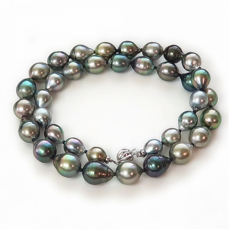 Collana in Perle di Tahiti Miste - Forma Goccia 9/11mm - 1