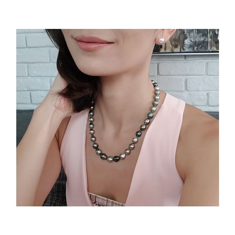 Collana in Perle di Tahiti Miste - Forma Goccia 9/11mm - 3