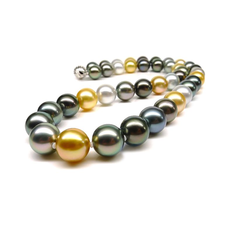 Collana Paon de Dehli - Perle Coltivate Miste di Tahiti e Filippine - 3