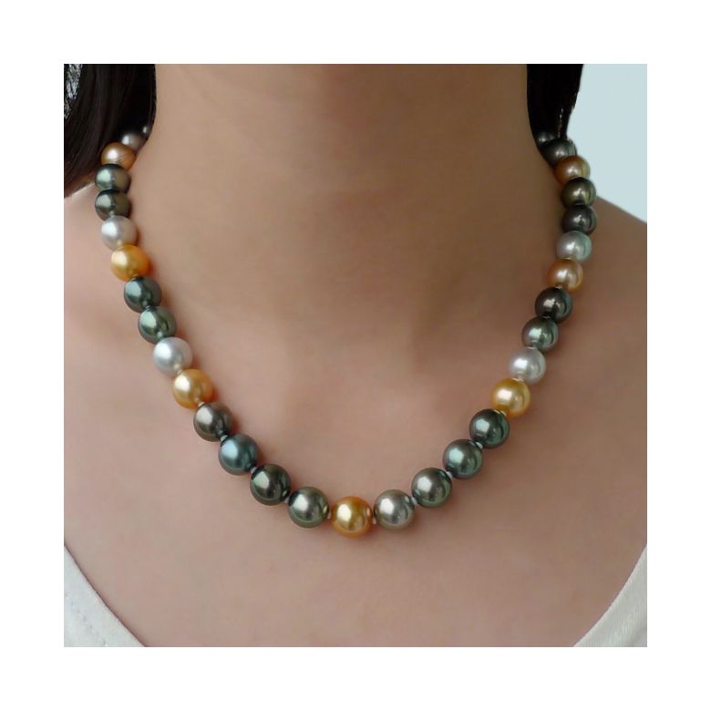 Collana Paon de Dehli - Perle Coltivate Miste di Tahiti e Filippine - 2