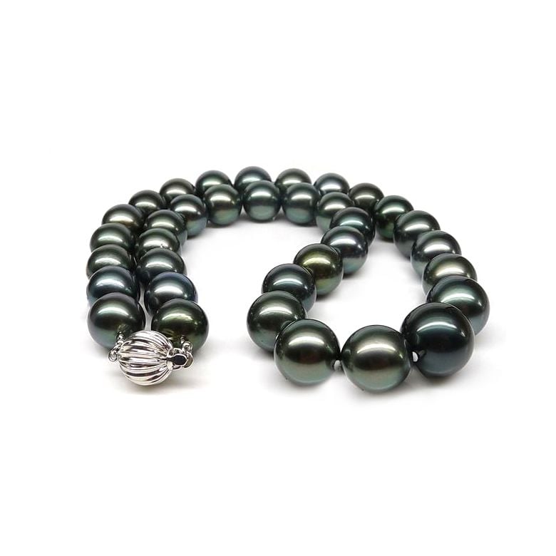 Collana Queen Charlotte - Perle Coltivate Nere di Tahiti - 1