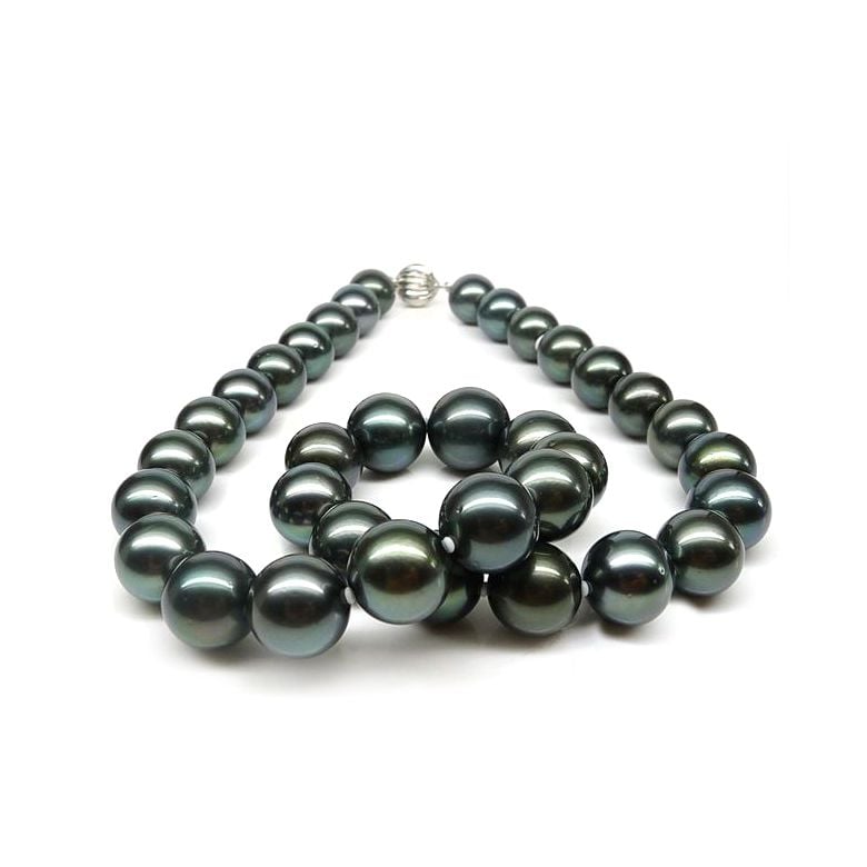 Collana Queen Charlotte - Perle Coltivate Nere di Tahiti - 3
