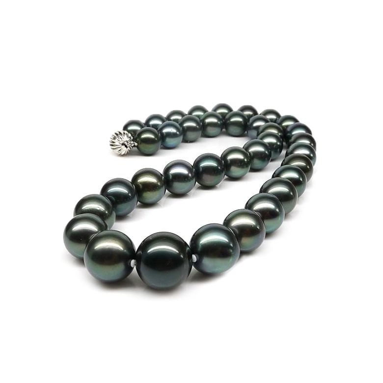 Collana Queen Charlotte - Perle Coltivate Nere di Tahiti - 4