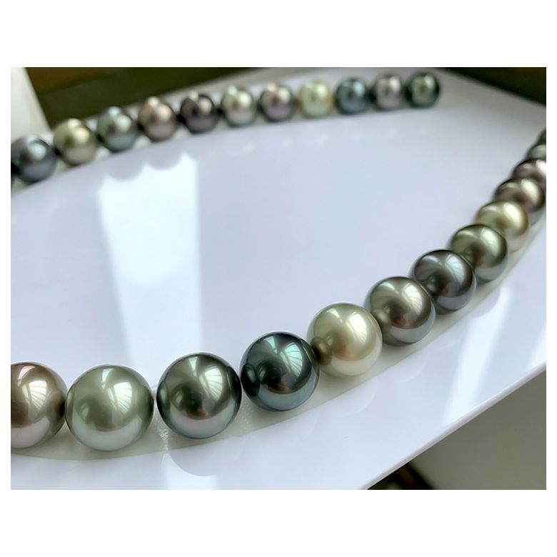 Collana perle di Tahiti multicolores - 13/14mm - AAA - 4