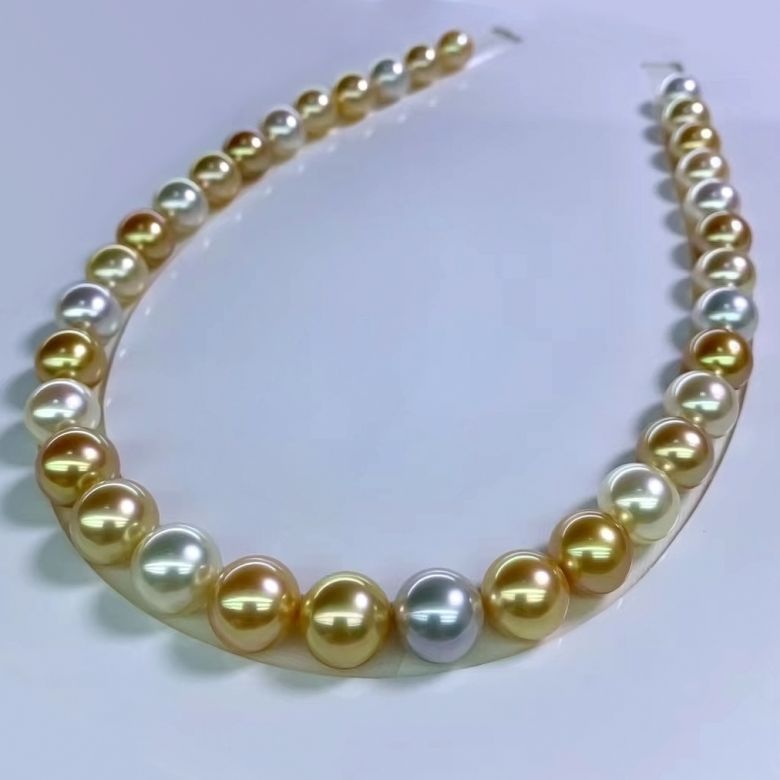 Collana Montjo - Perle Miste di Tahiti e Mari del Sud oro bianco - 2
