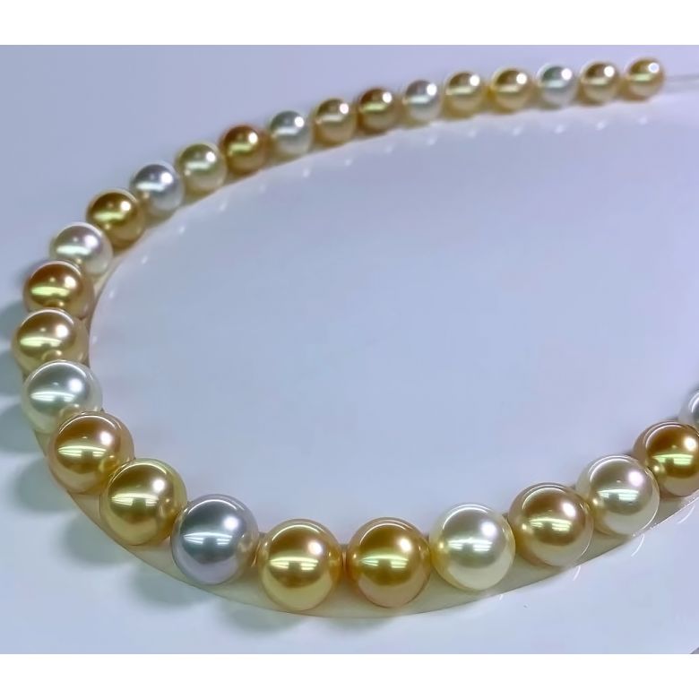 Collana Montjo - Perle Miste di Tahiti e Mari del Sud oro bianco - 4