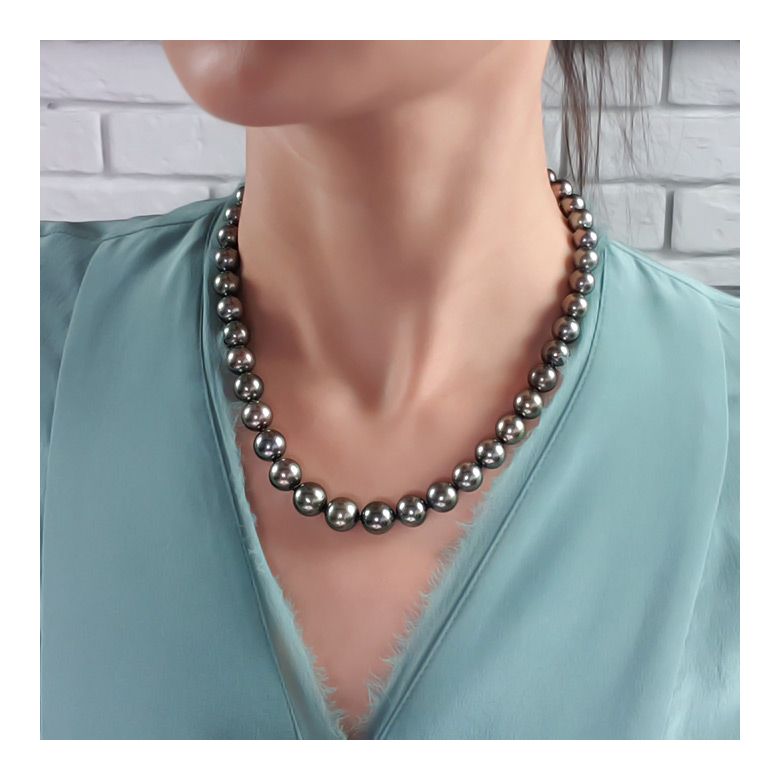 Collana Le Bon - Perle Coltivate Nere di Tahiti oro giallo - 3